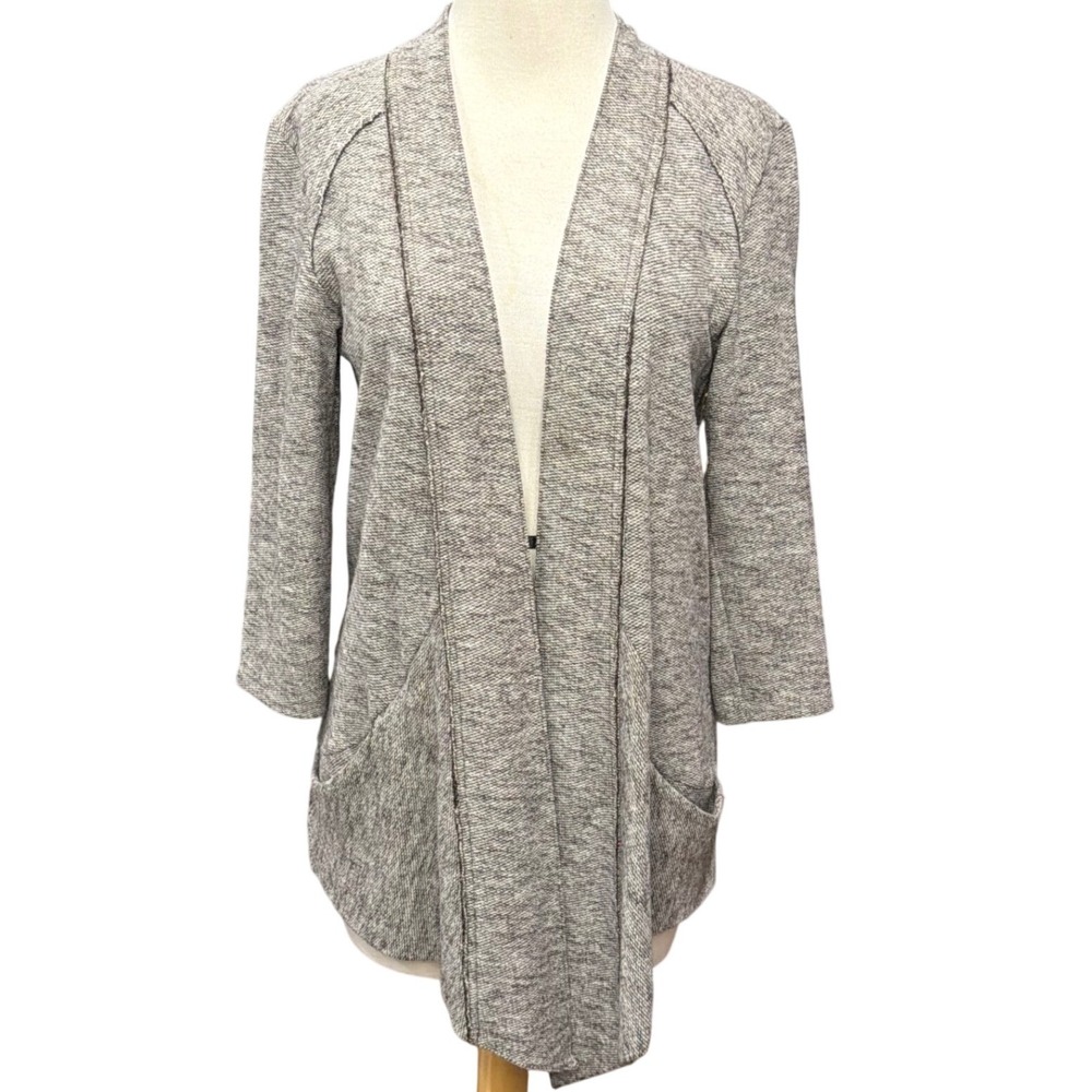 Kuhl Nova Wrap Cardigan Womens S Brown Gray Wool Blend Open Front Boho Granola